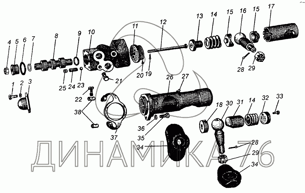 Схема рулевого управления маз 5335