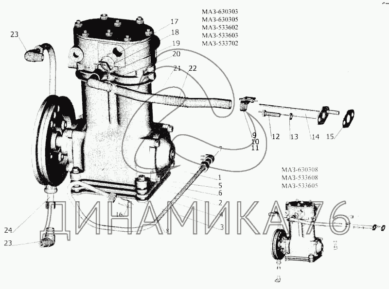 Схема тормозной системы маз 5336