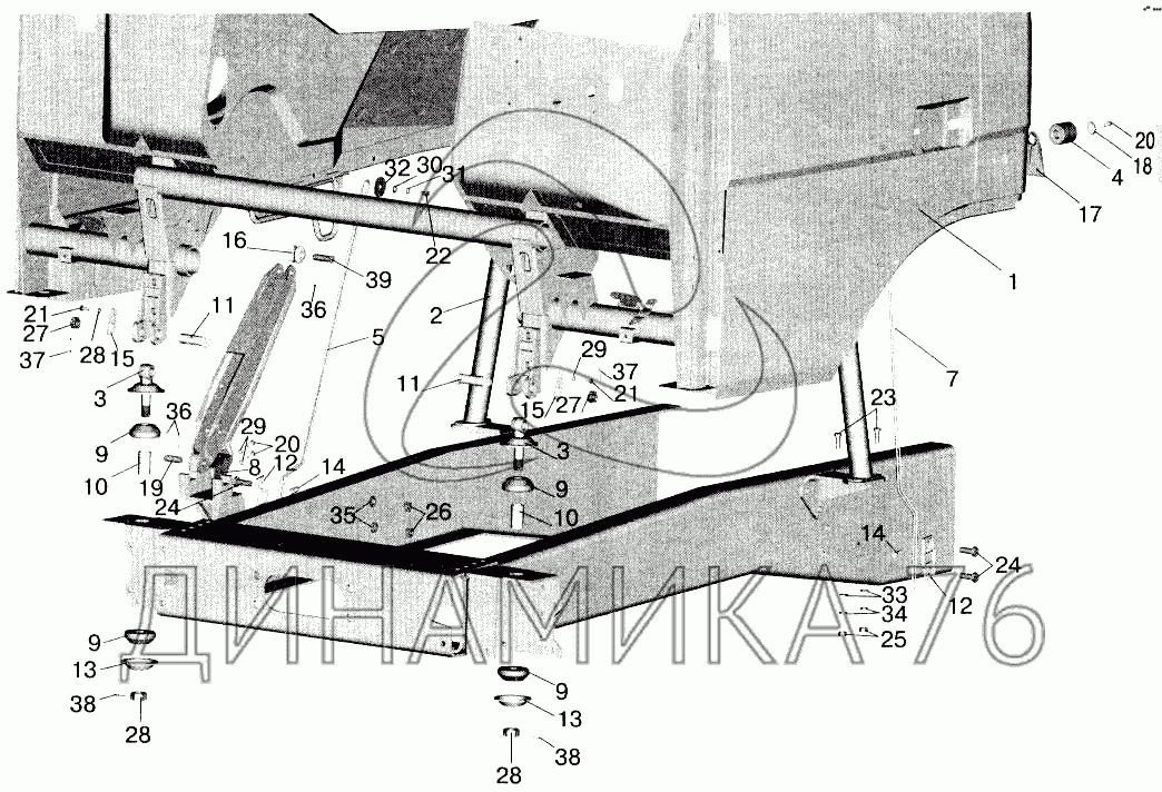 Кабина маз 5551 схема