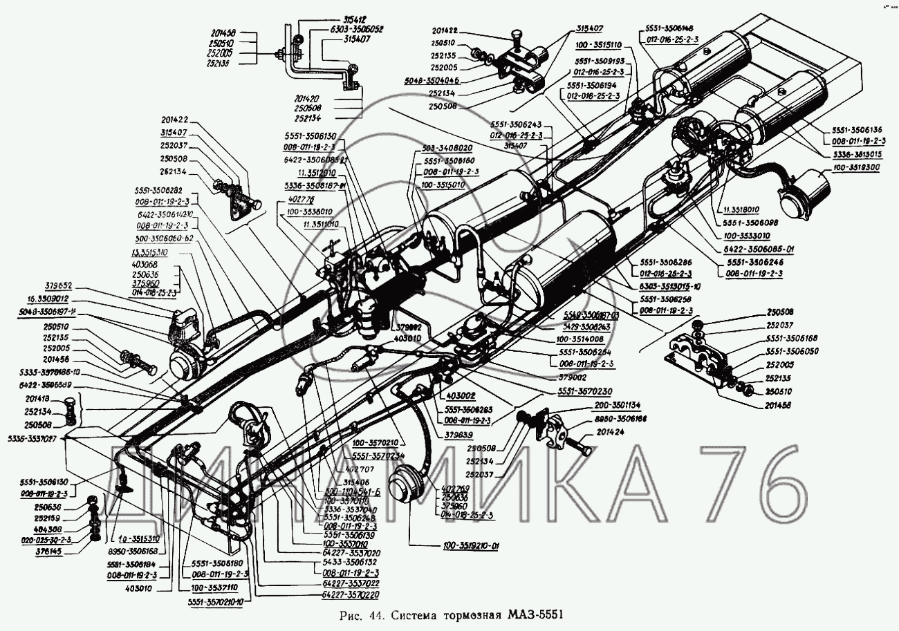 Схема подключения тормозного крана маз 5440