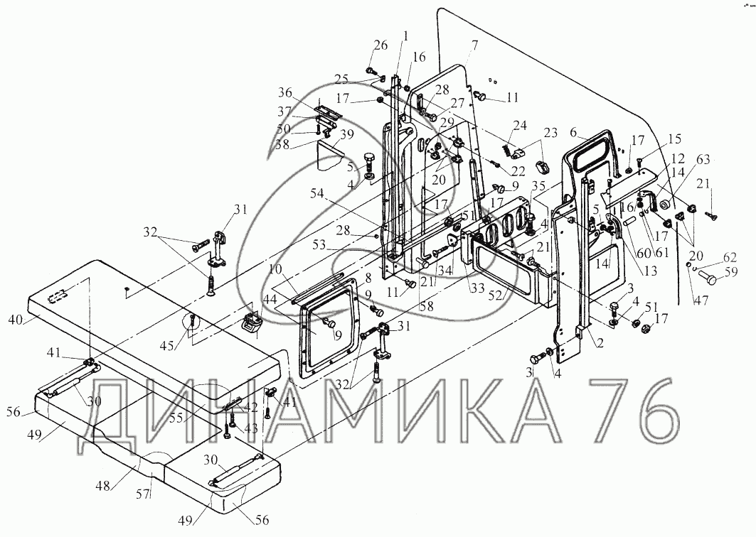 Кабина маз 5440 схема