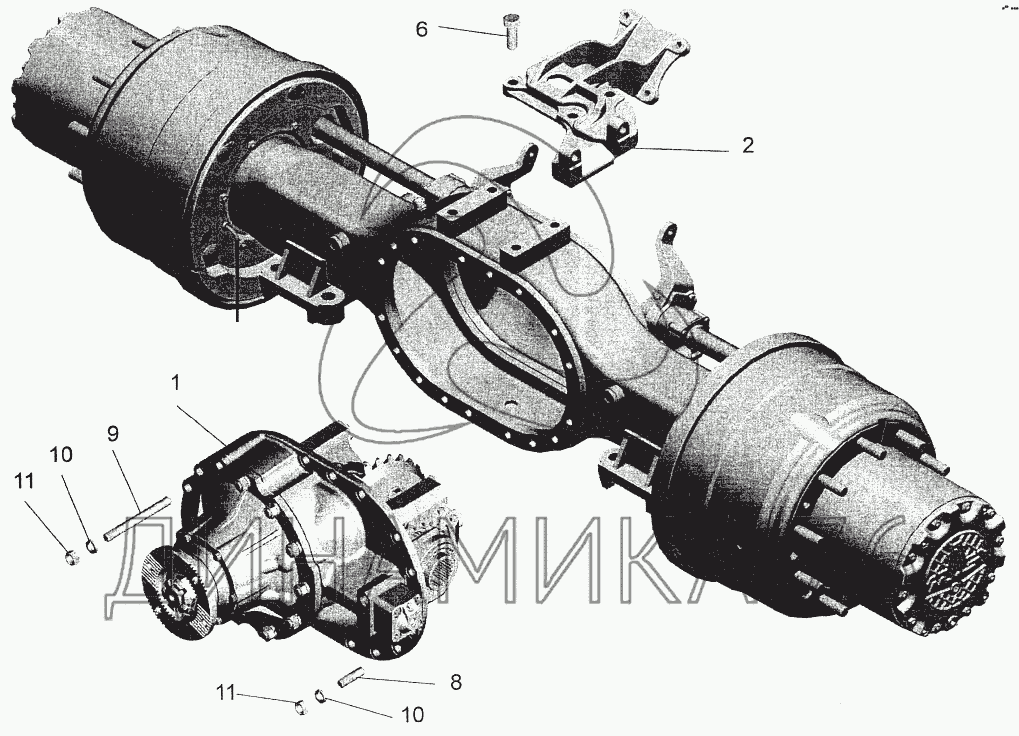 Задний мост маз схема