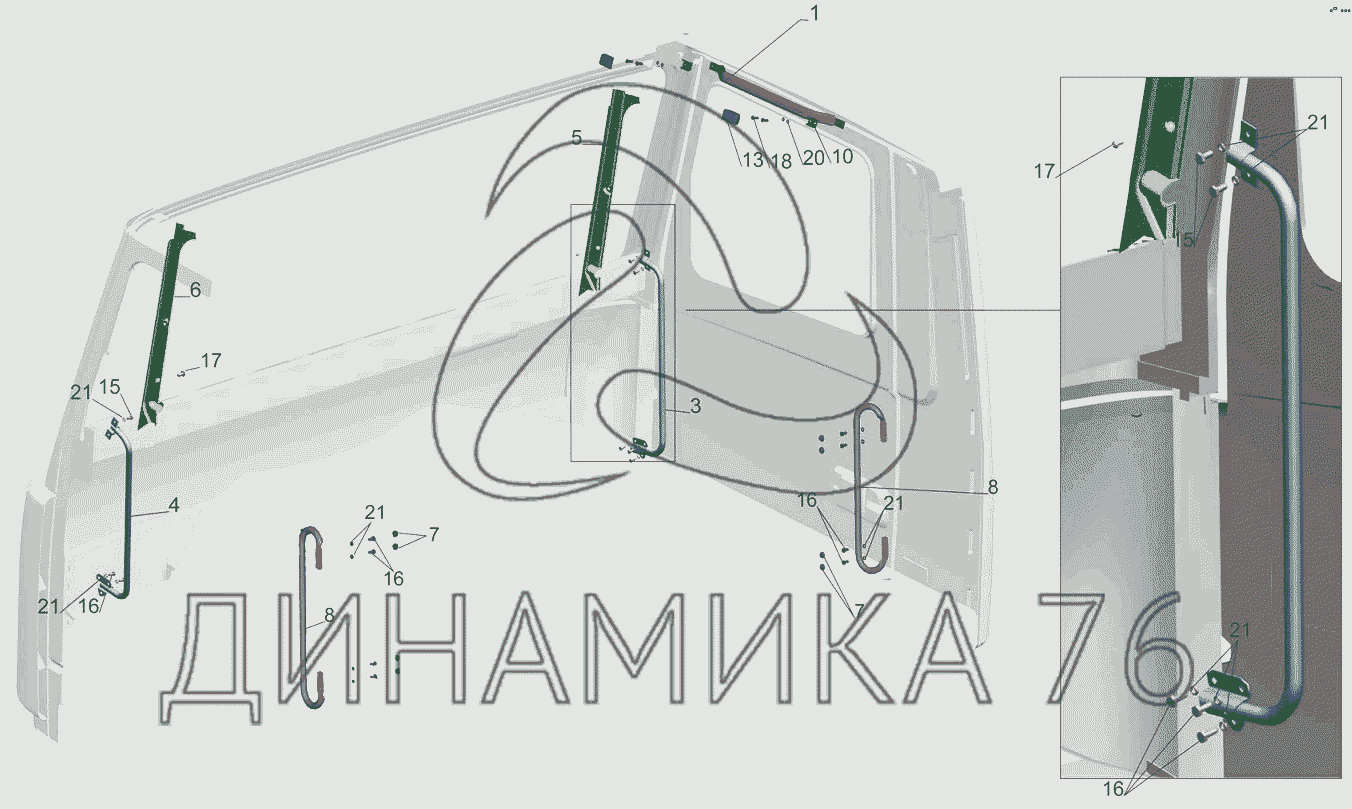 Задняя стенка кабины маз 5440