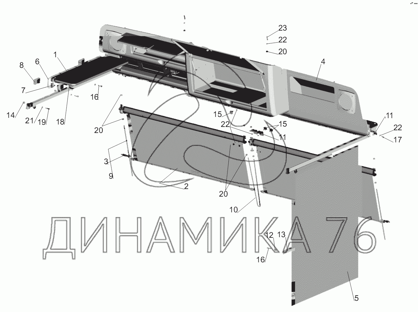 Полка на панель маз 5440