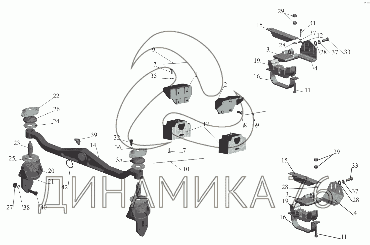 Крепление двигателя маз