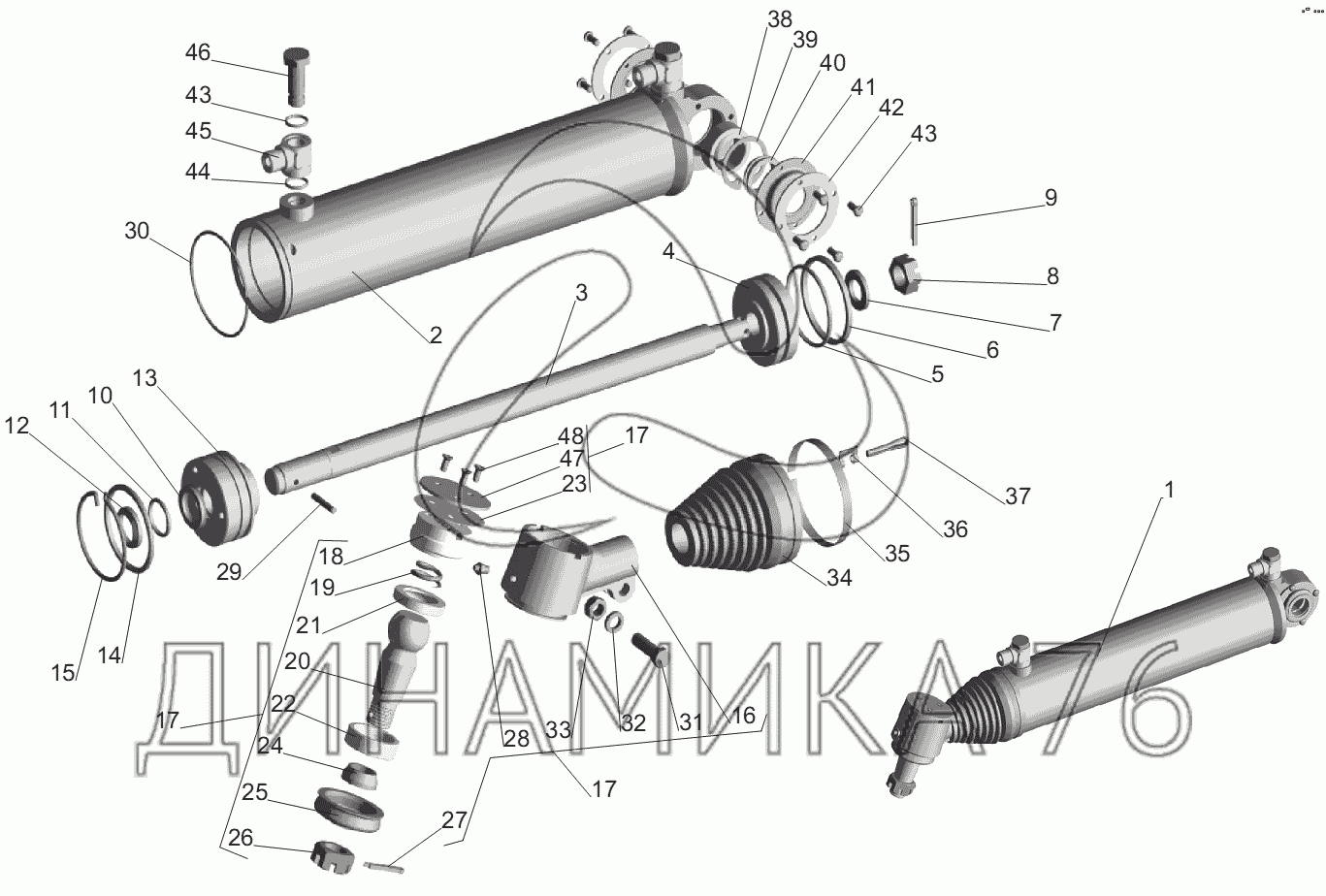 Силовой цилиндр газ 3309 схема