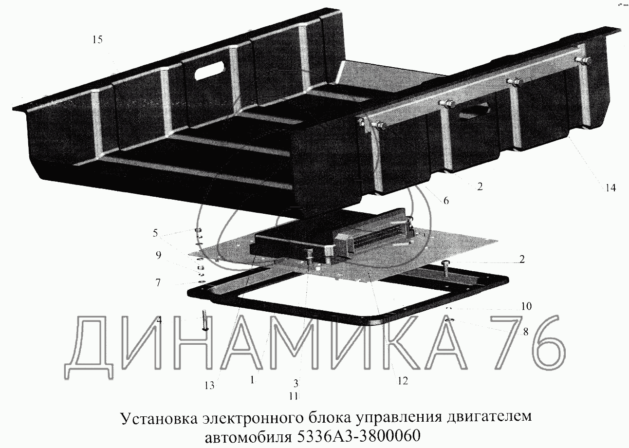 Установка электронного блока управления двигателем автомобиля  5336АЗ-3800060 на МАЗ-5516А5