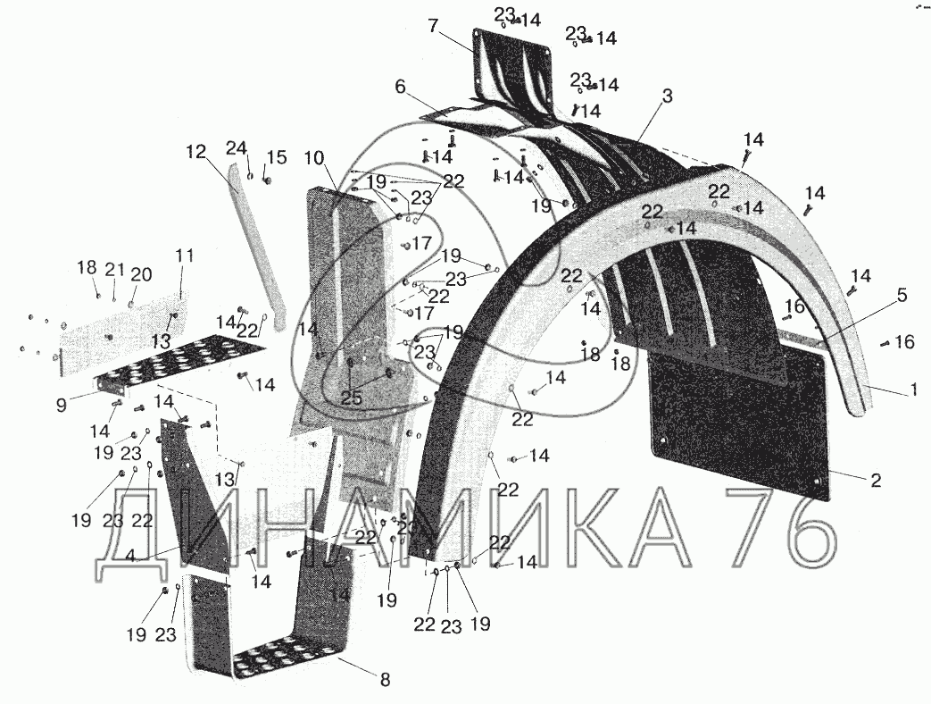 Кабина маз 5551 схема