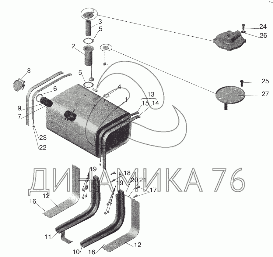 Крепление Топливного Бака МАЗ-543203, 543202, 551605, 551603.