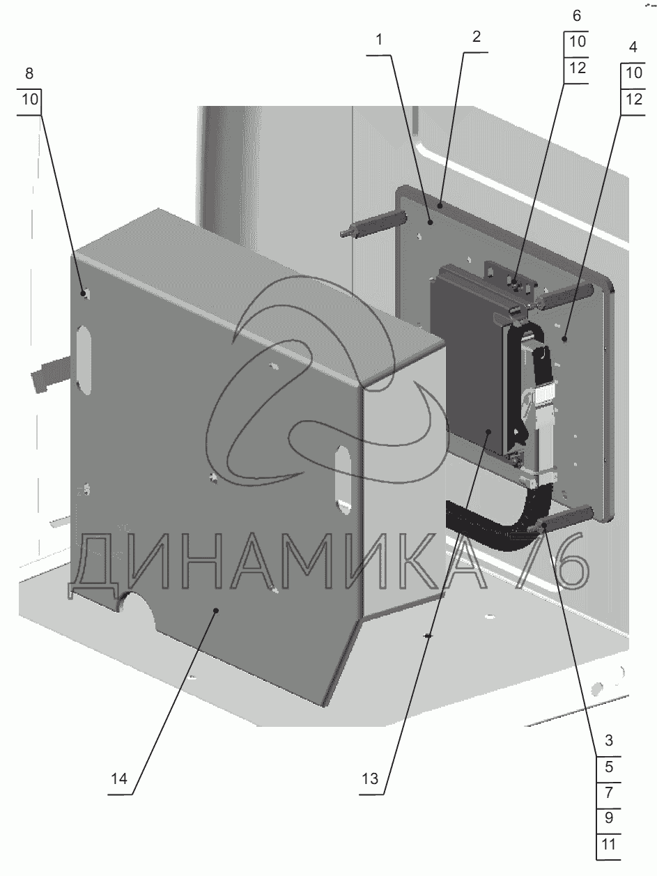 Установка электронного блока управления системы ЭСУ-1А (ЯМЗ) в кабине  автомобиля МАЗ-5551А2 на МАЗ-555102, 5551А2