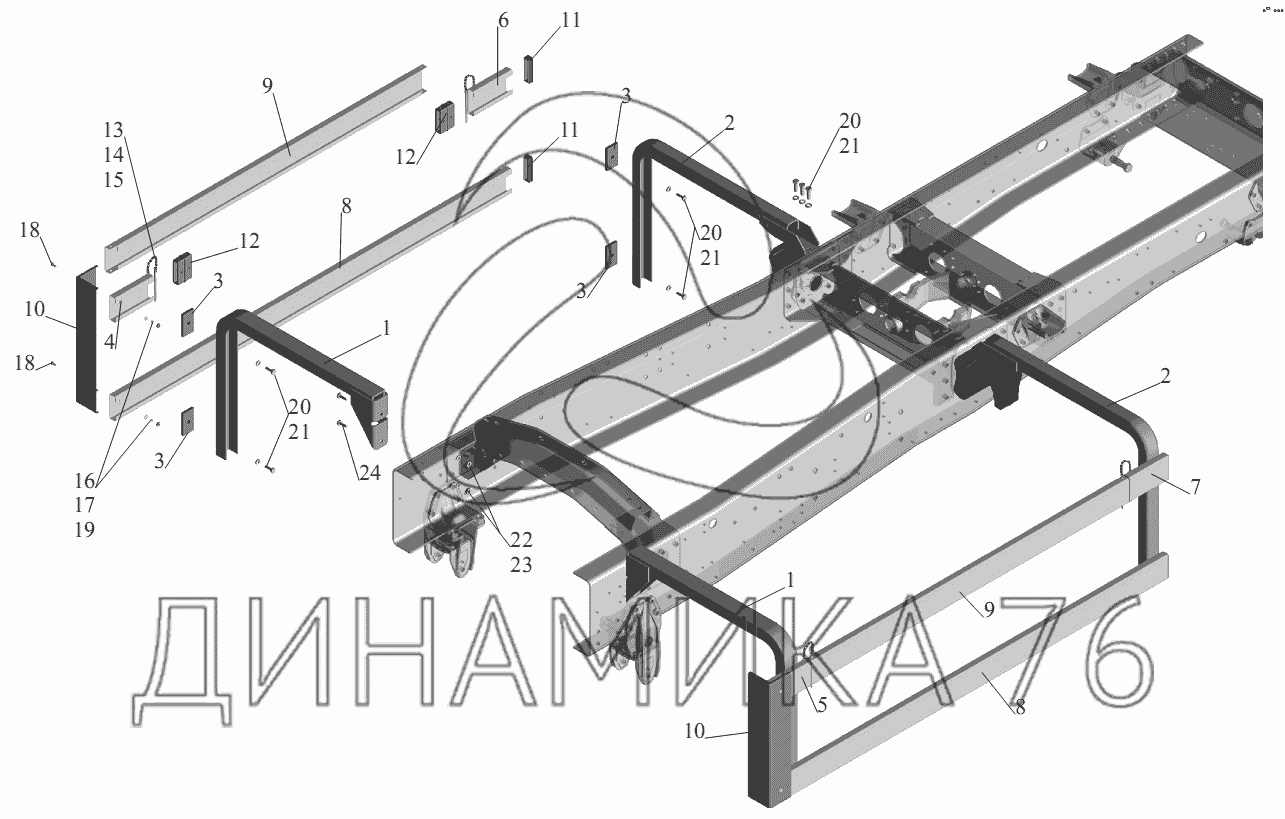 Выхлопная система маз 555102