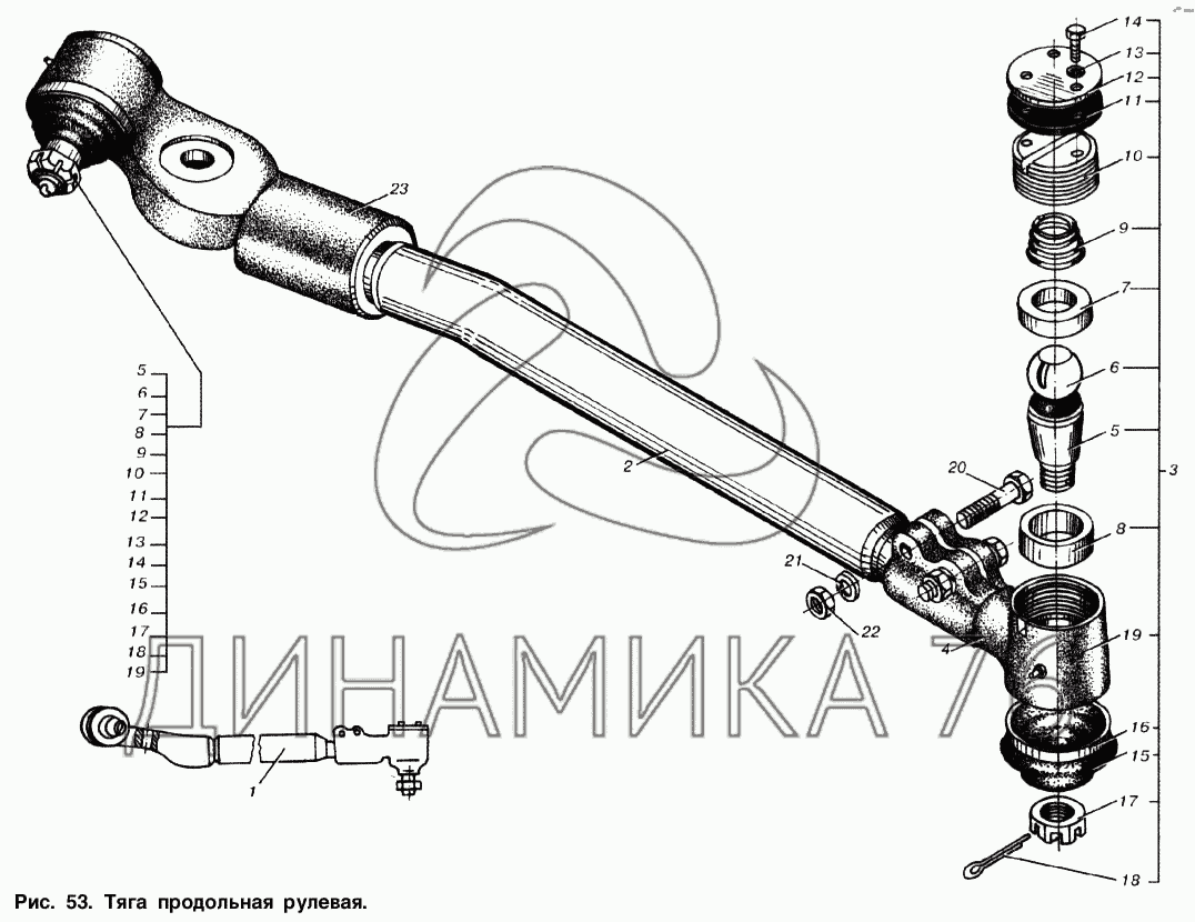 Схема рулевая рейка приора