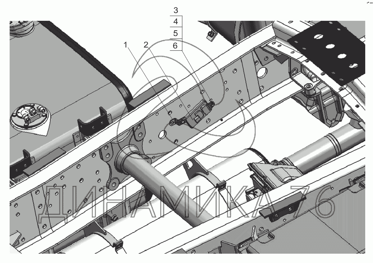 Установка датчика NOx на автомобили МАЗ-534035, 555035 на МАЗ-631236