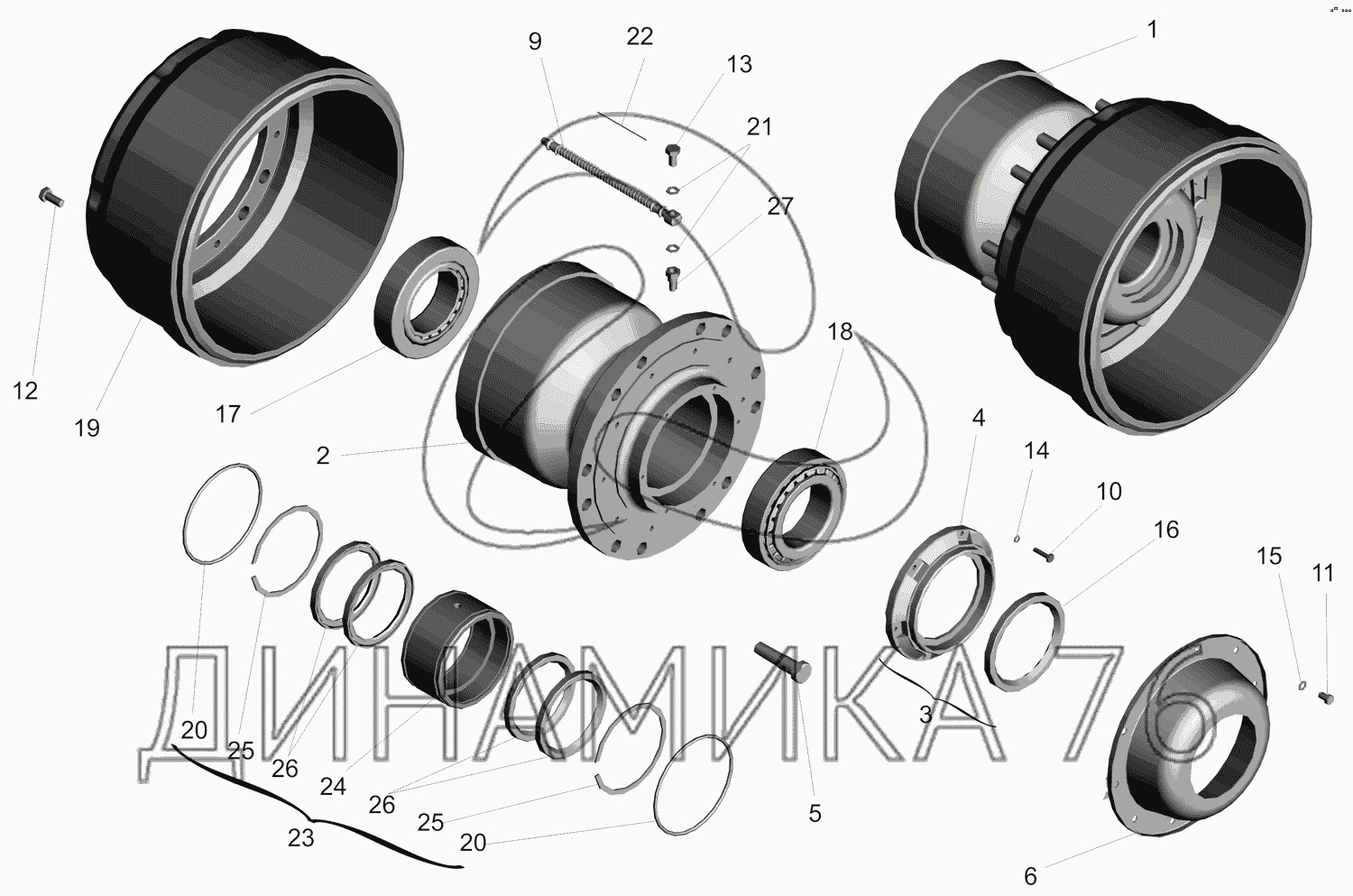 ступица задняя маз 5516