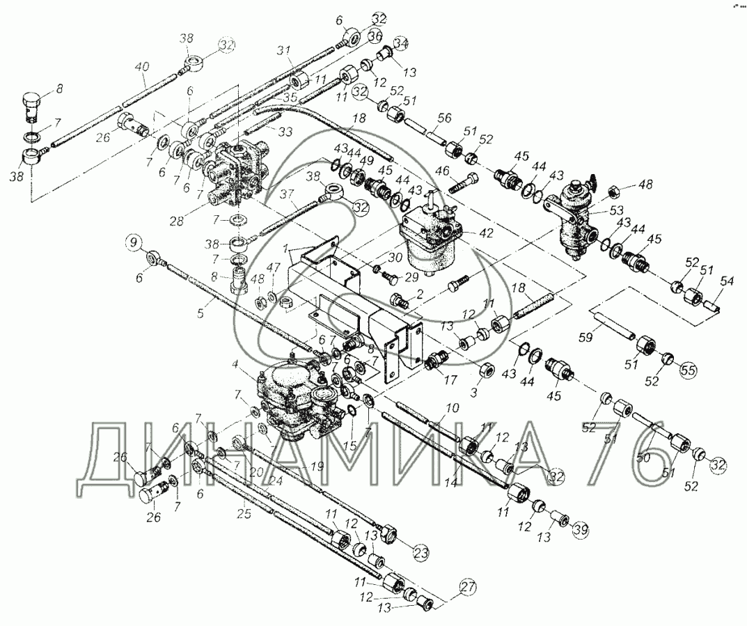 Главный тормозной кран маз 6430 схема подключения