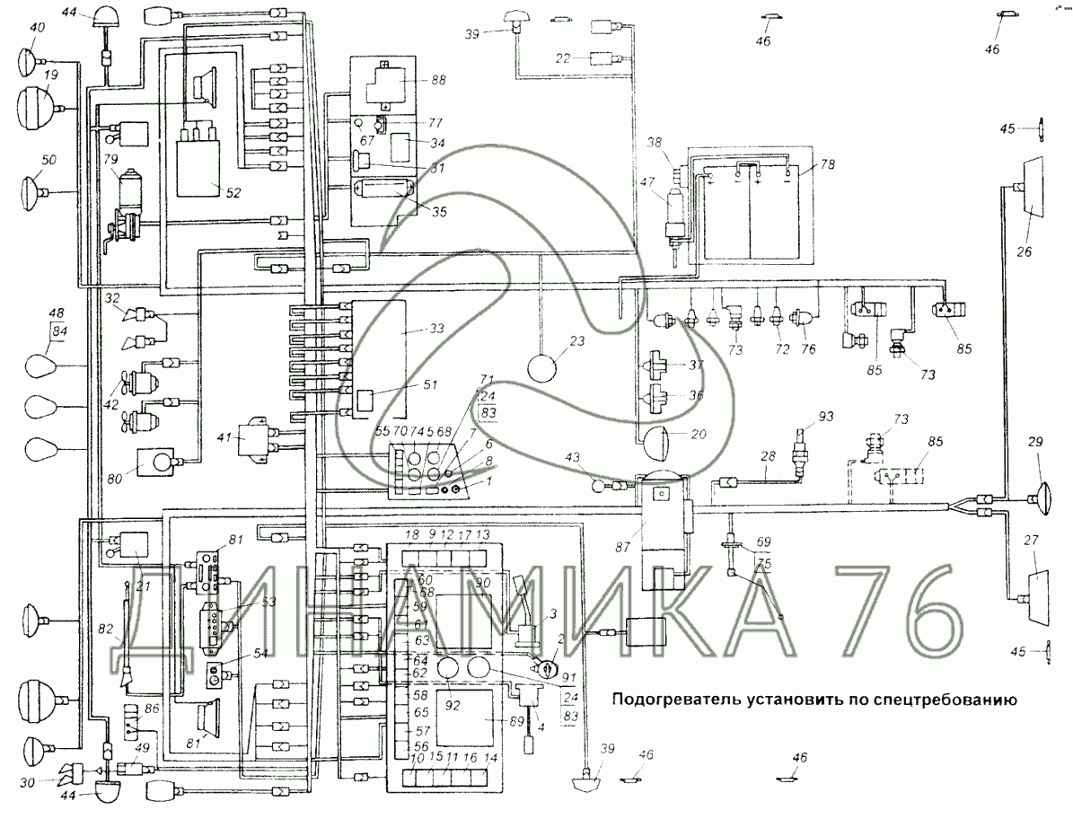 Маз 53371 схема электрическая