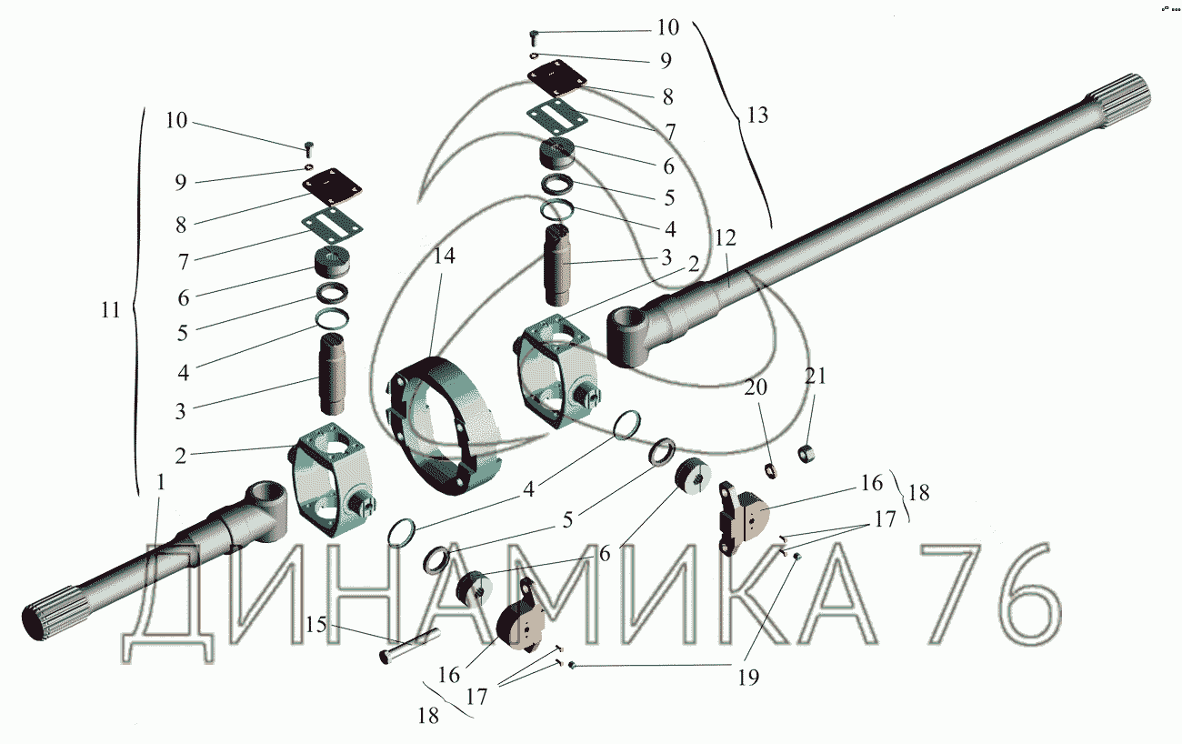 Шарнир поворотного кулака левый