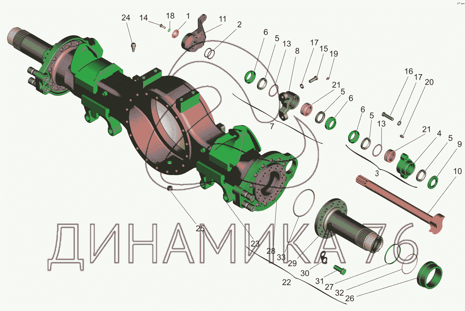 Схема ступицы маз 6312