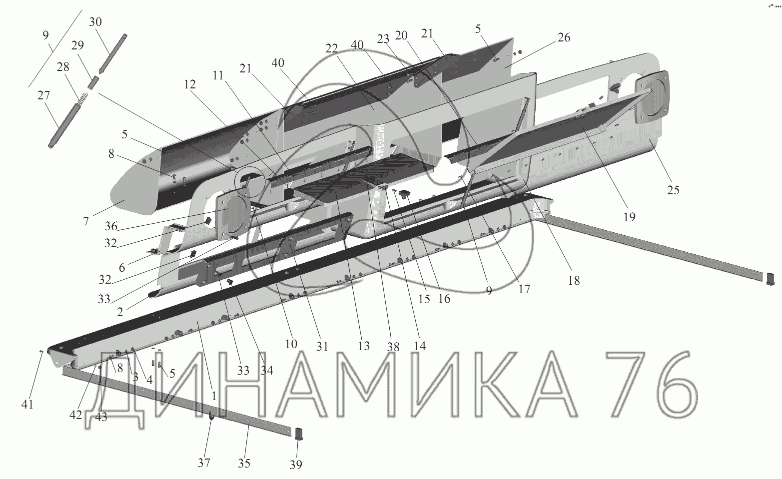 Полка кабины МАЗ 6430