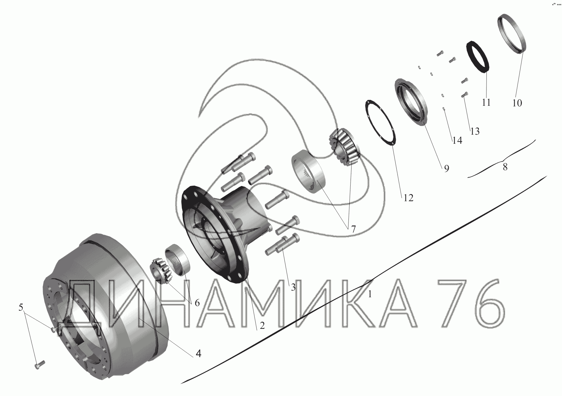 Фланец заднего моста маз 6430 4 отверстия на 65