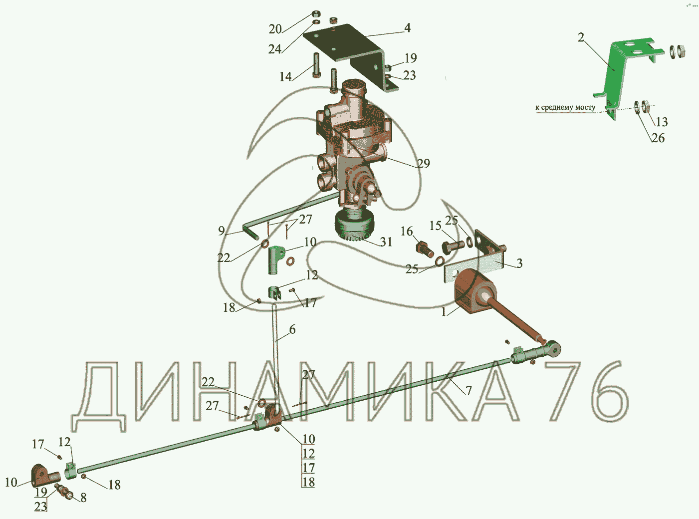 Схема гидравлики маз 6501