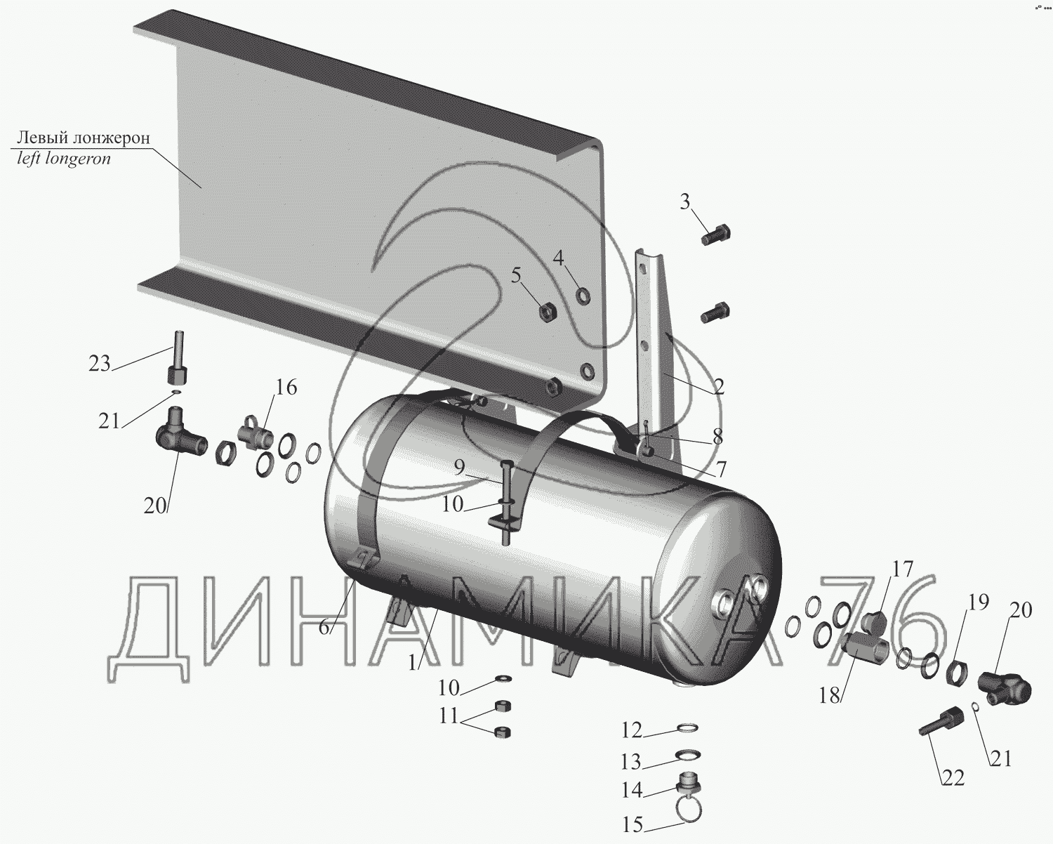 Крепления ресивера маз