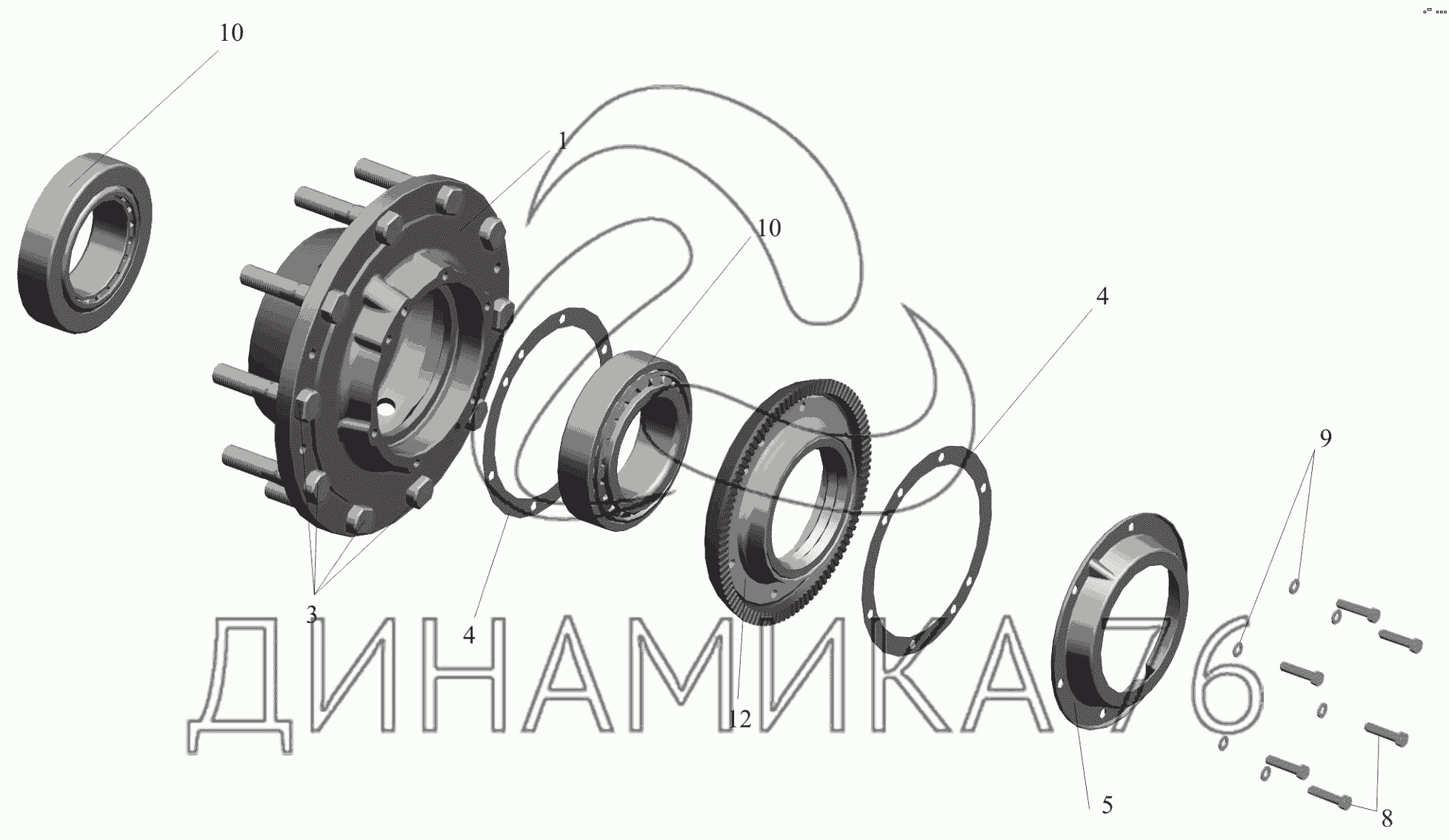 Задняя ступица маз 6312 схема