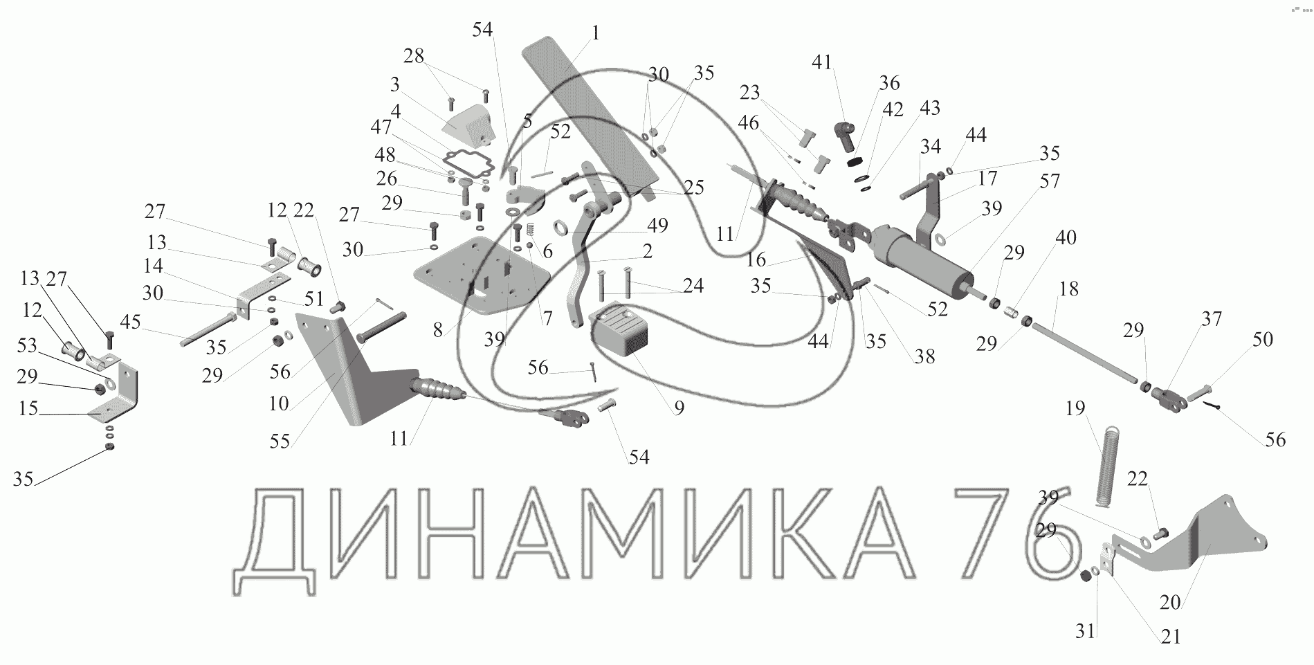 Педаль газа маз механическая схема