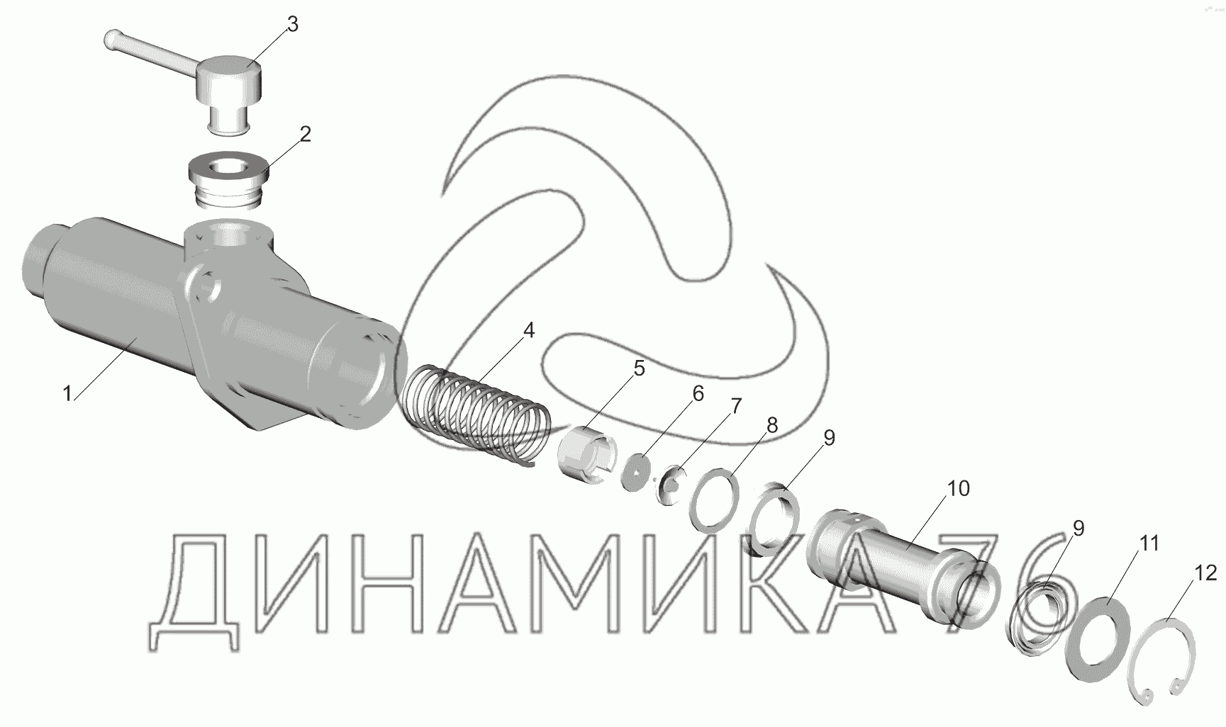 Цилиндр подпедальный камаз