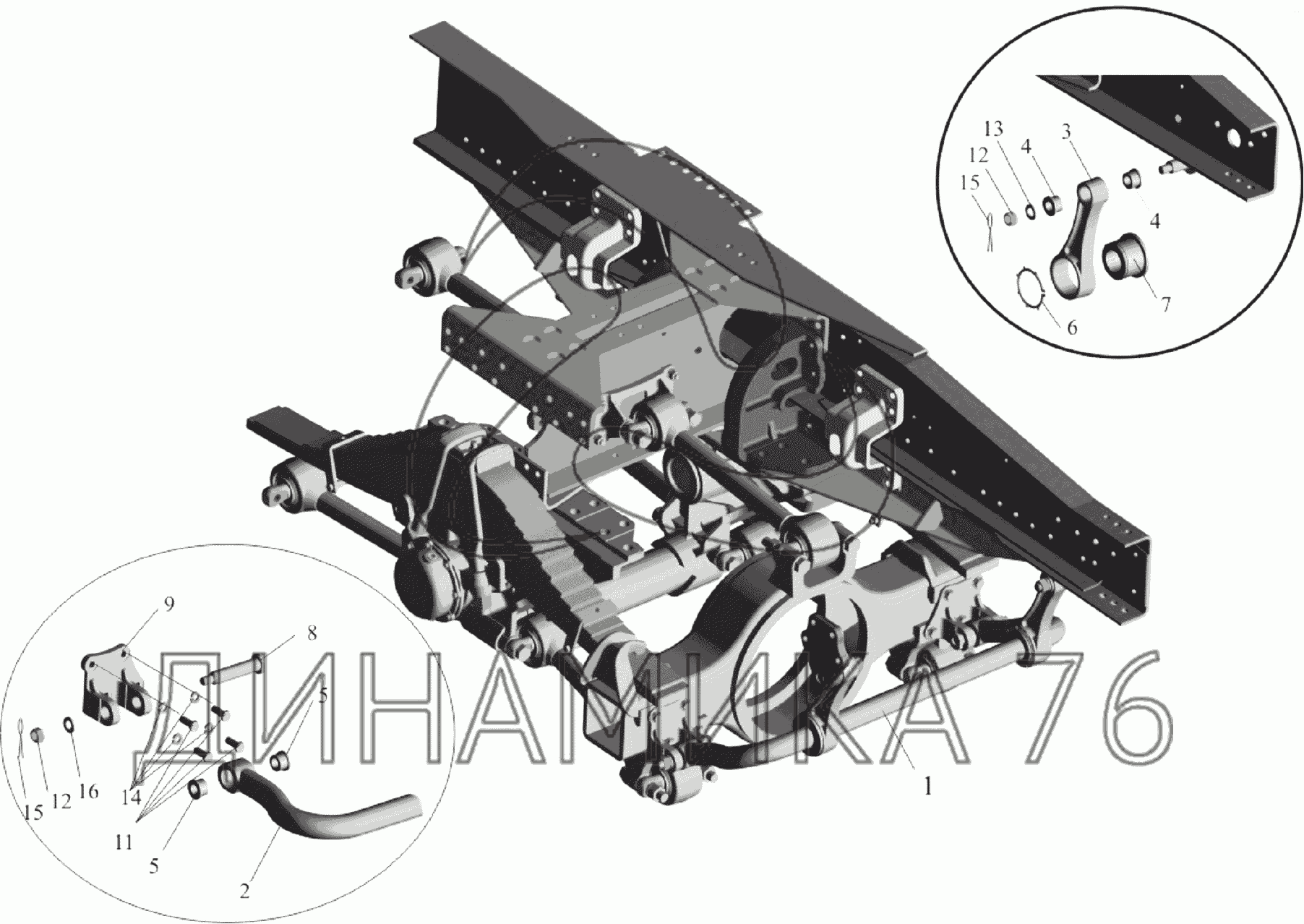 Подвеска балансирная 651705-2900002 на МАЗ-651705 - Схема, каталог деталей,  стоимость, запчасти (157b5)