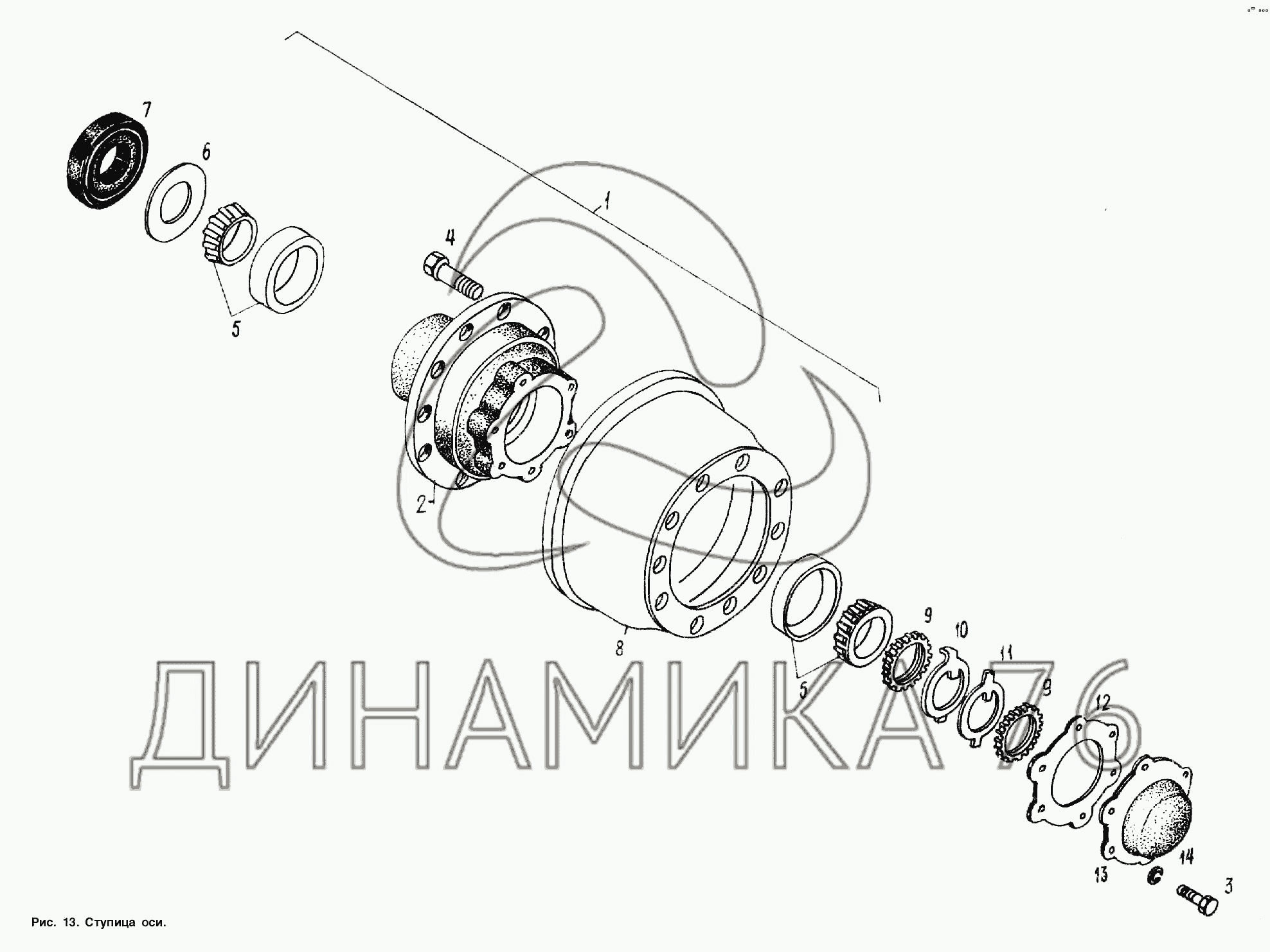 Ступица на прицеп для колес ВАЗ R13, R14