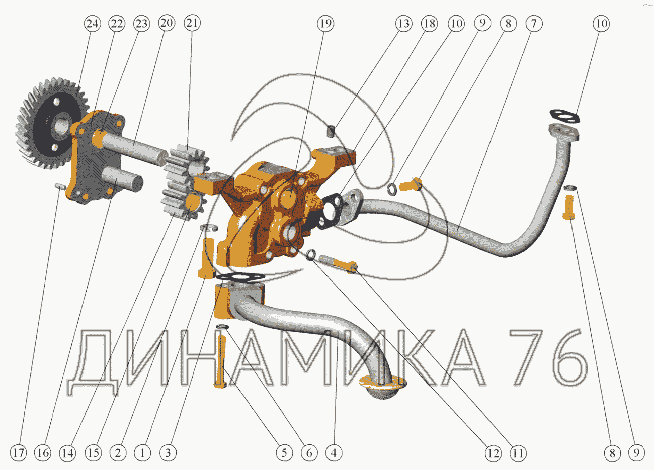 Схема масляного насоса умз 417