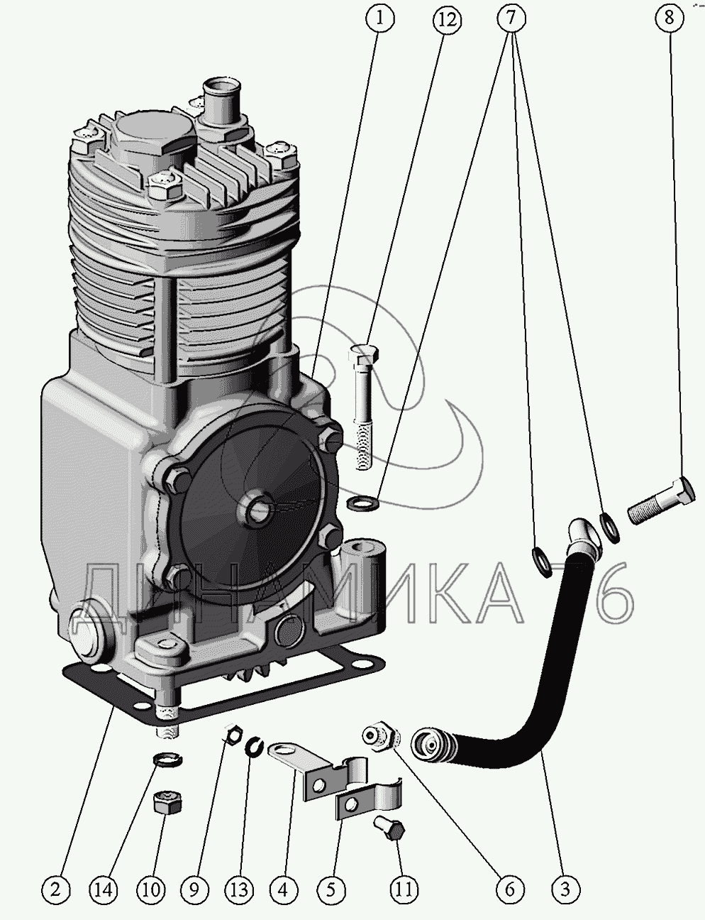 Установка компрессора. на Д-245.7E4