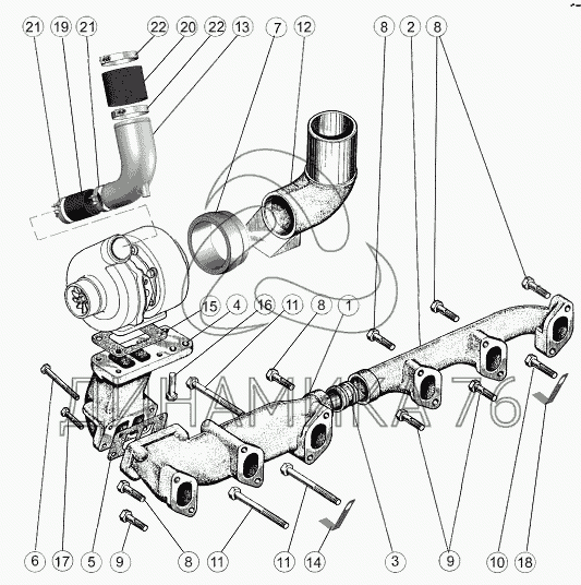 Выпускной коллектор мтз 82 схема