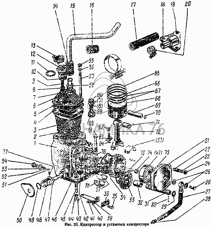 Компрессор трактора МТЗ 82(80) устройство и характеристики