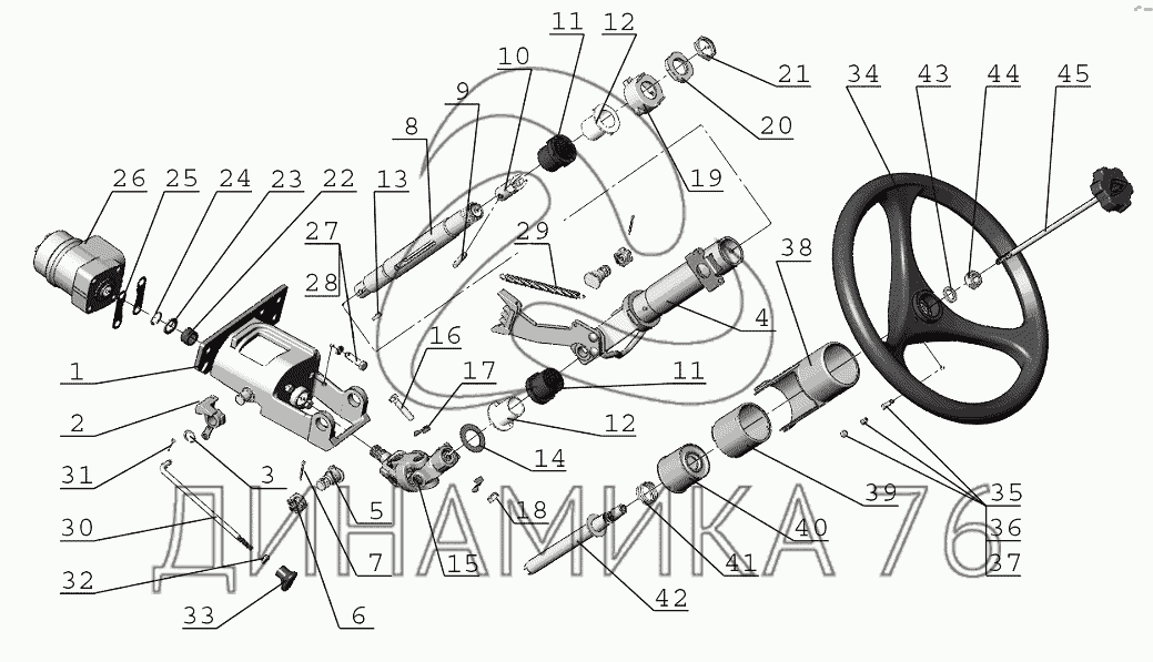 Рулевая колонка нового образца мтз