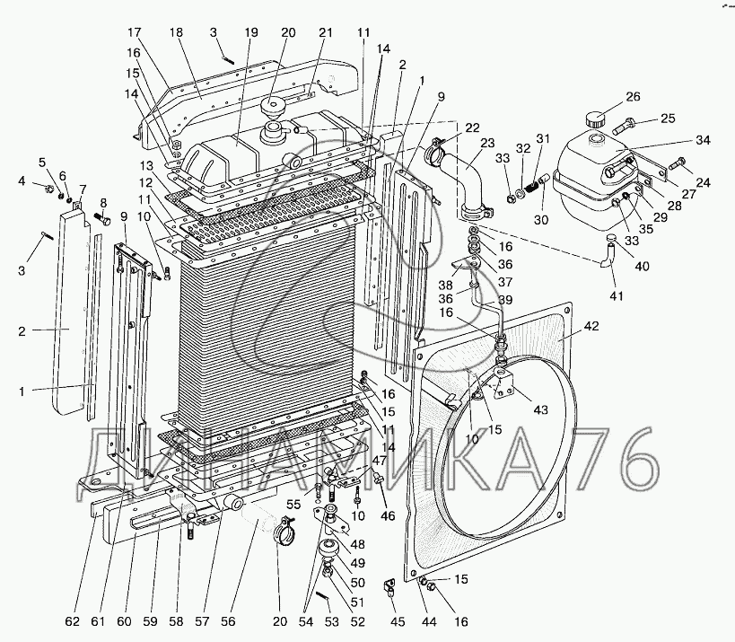 Размер радиатора мтз 1221