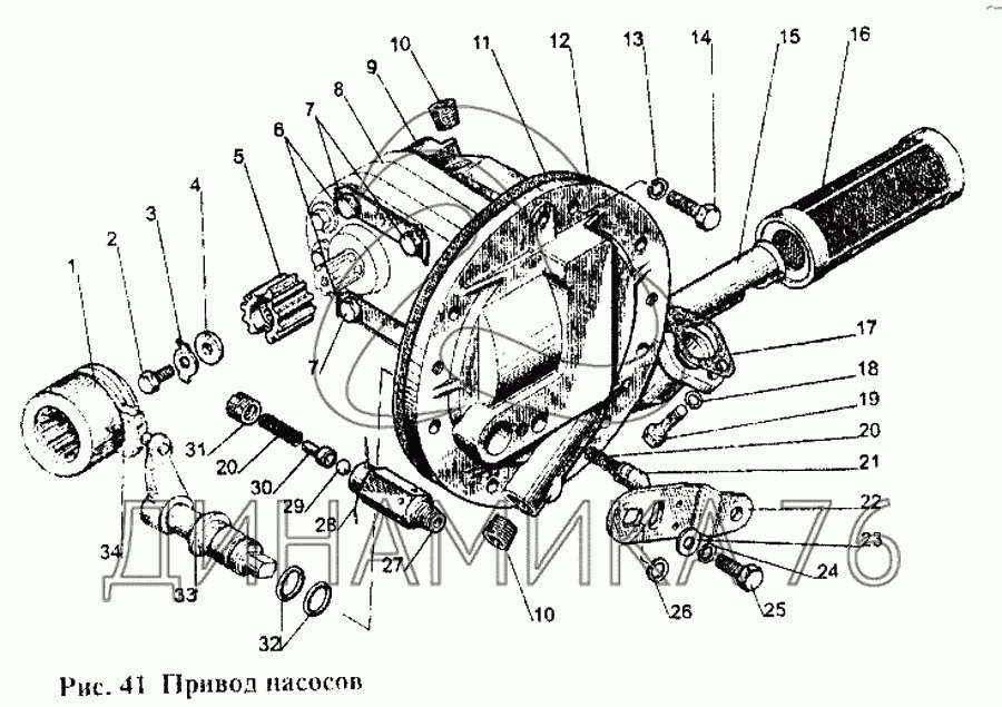 Схема привода насоса