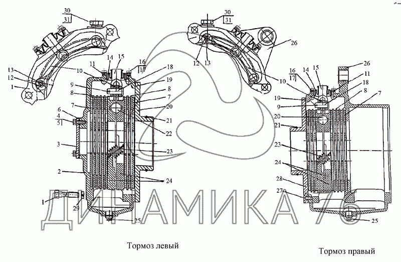 Тормозная система мтз 1221 схема