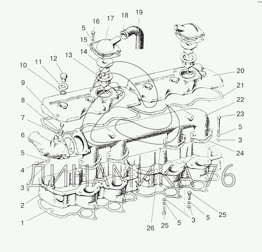 Крышки головок цилиндров, коллектор и сапуны на МТЗ-1523