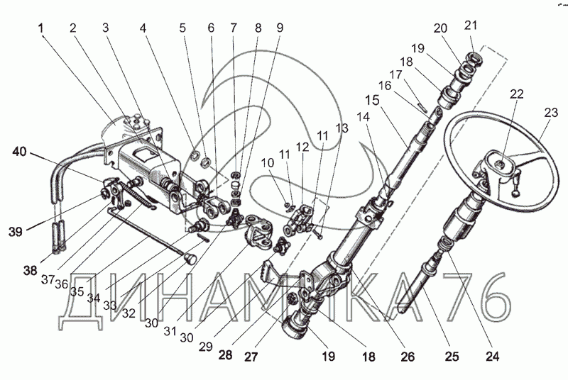 Рулевая колонка газель схема
