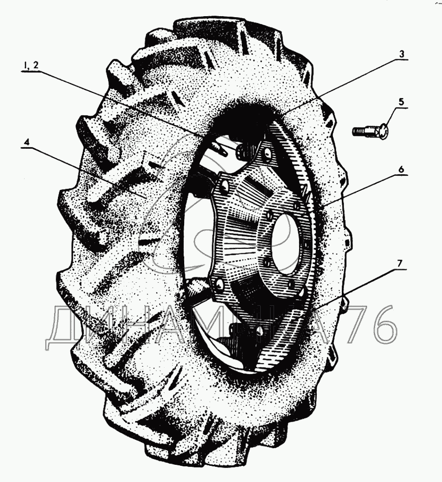 Чертеж тракторного колеса