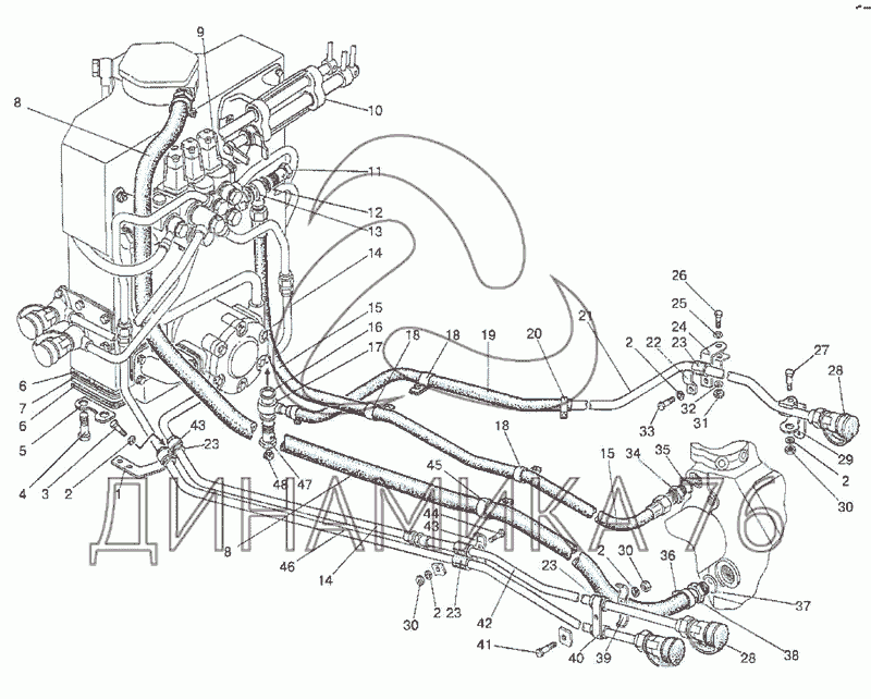 Схема гидравлики мтз 82