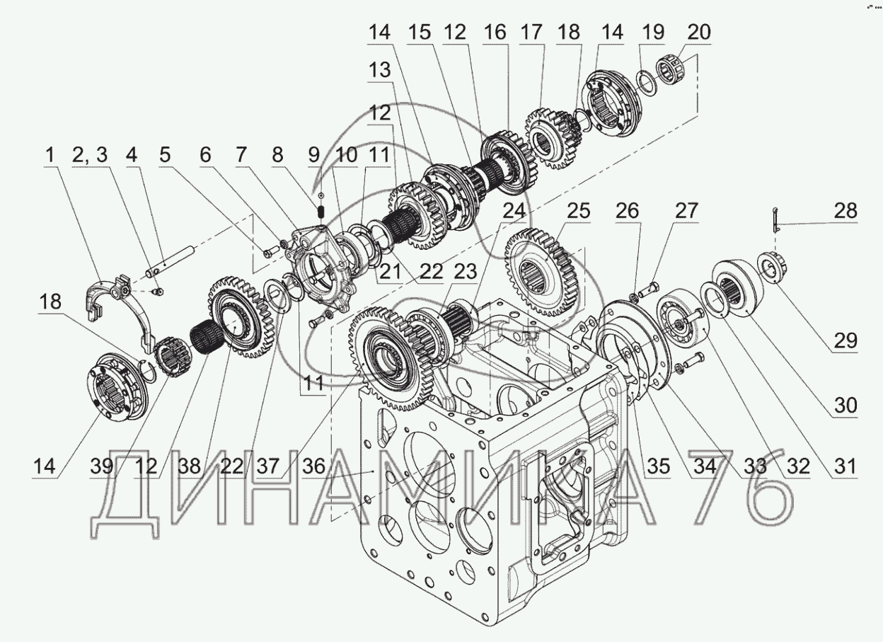 Вторичный вал газель схема