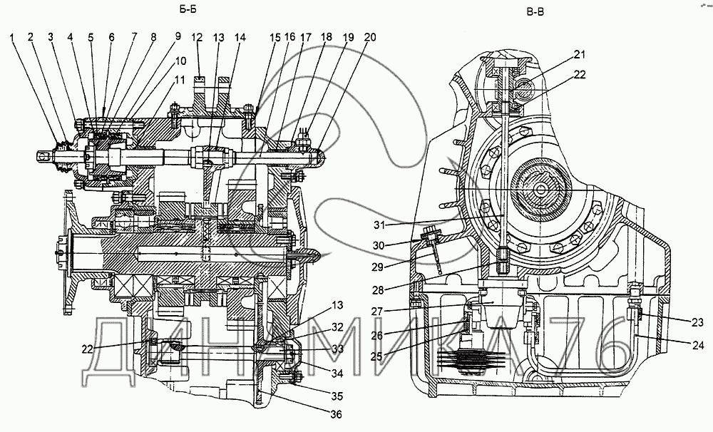 Схема переключения раздатки газ 66