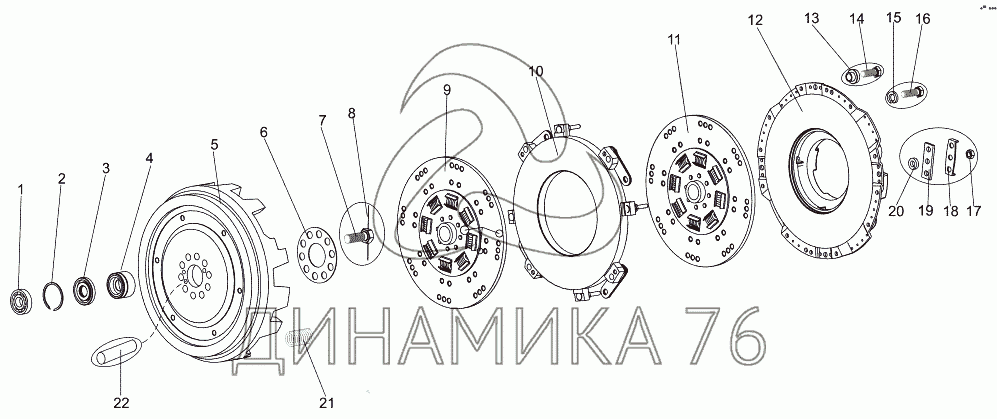 Схема установки двухдискового сцепления ямз 238