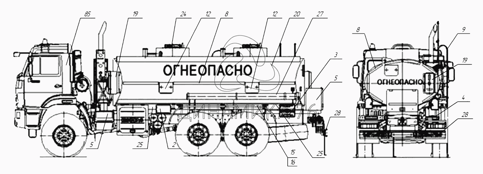 Схема пломбировки бензовоза