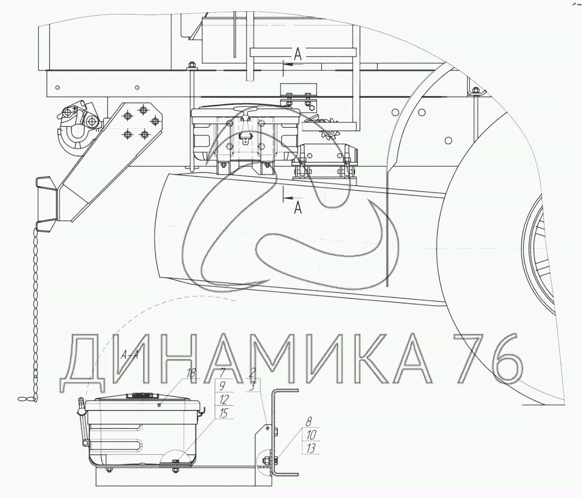 Э66062-3919035 Установка ящика для песка на НефАЗ-66062