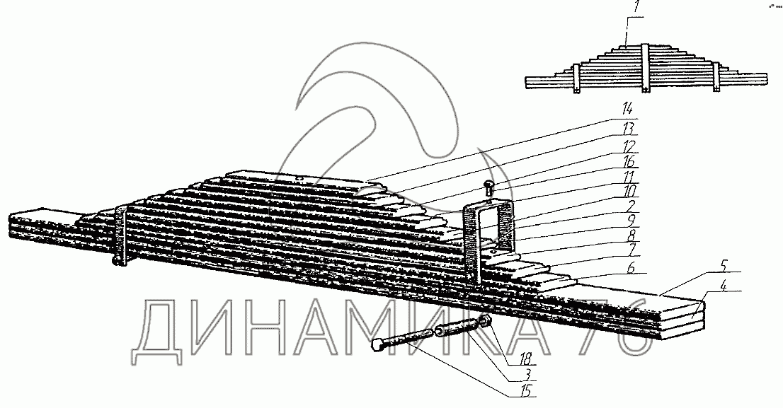 Рессора задняя камаз 5320 схема