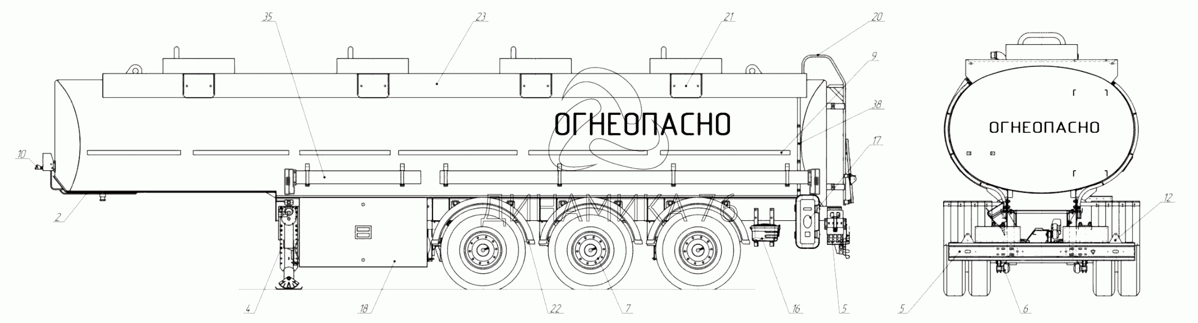 Схема пломбировки бензовоза для нефтебазы